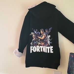 Fortnite Sherpa Hoodie Black/white- Boys